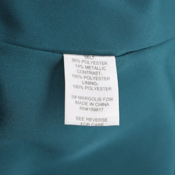 ALTAR'D STATE Brocade Jacquard Bow Tie Mini Dress Teal Gold Metallic Size M - Picture 8 of 8